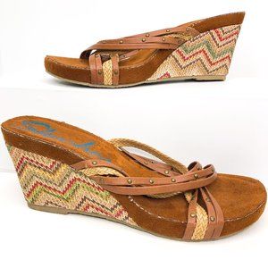 Skechers Womens Size 9 Multicolor Wedge Sandals